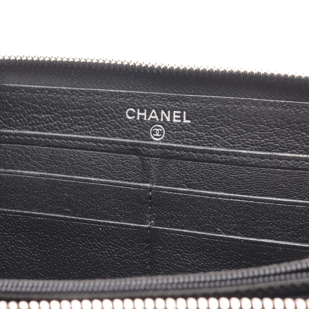 CHANEL Authentic Black Leather Logo Wallet - Picture 6 of 14